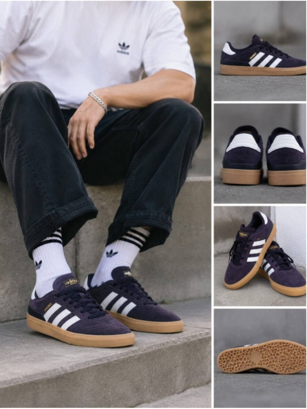 Adidas Busenitz Vulc II Purple Suede Gum Skate Shoes Men’s 12